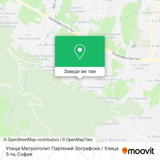 Улица Митрополит Партений Зографски / Улица 5-та карта