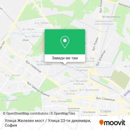 Улица Железен мост / Улица 23-ти декември карта