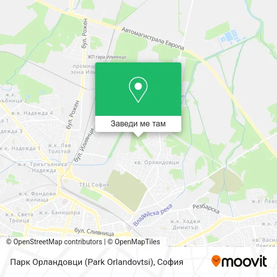 Парк Орландовци (Park Orlandovtsi) карта