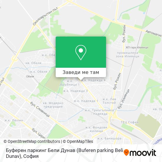 Буферен паркинг Бели Дунав (Buferen parking Beli Dunav) карта