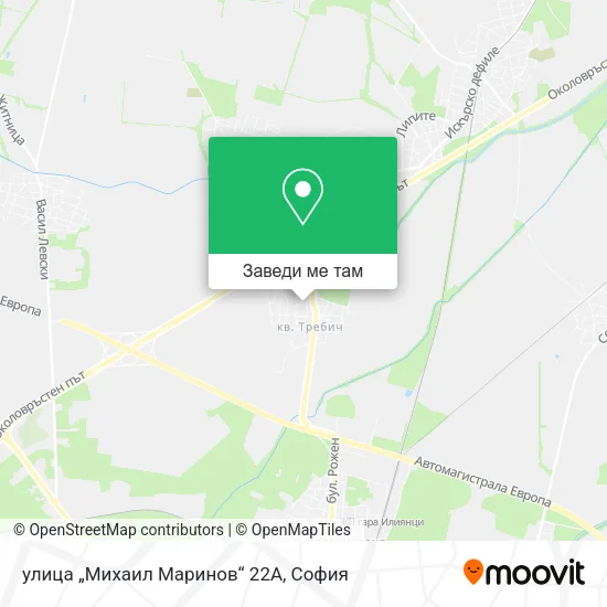 улица „Михаил Маринов“ 22А карта