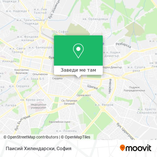 Паисий Хилендарски карта