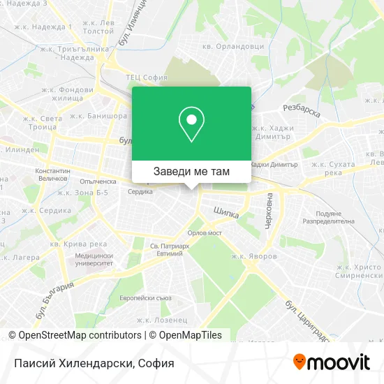 Паисий Хилендарски карта