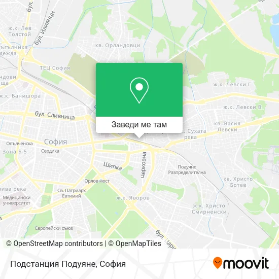 Подстанция Подуяне карта