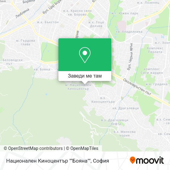 Национален Киноцентър ""Бояна"" карта
