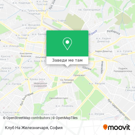 Клуб На Железничаря карта