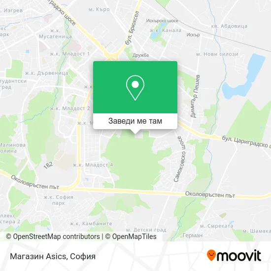 Магазин Asics карта