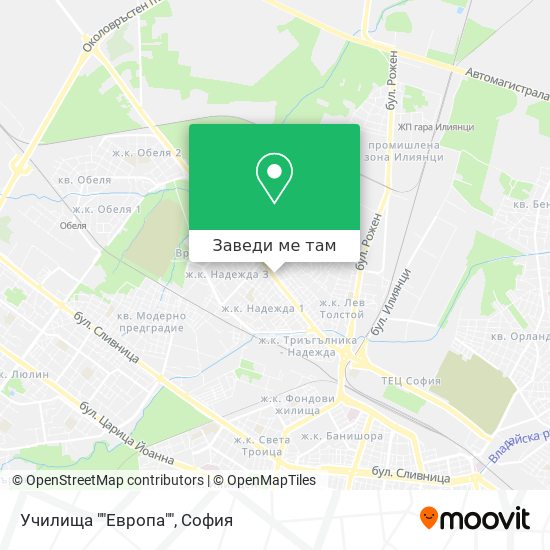 Училища ""Европа"" карта