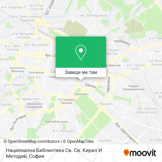 Национална Библиотека Св. Св. Кирил И Методий карта