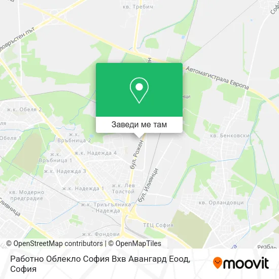Работно Облекло София Вхв Авангард Еоод карта