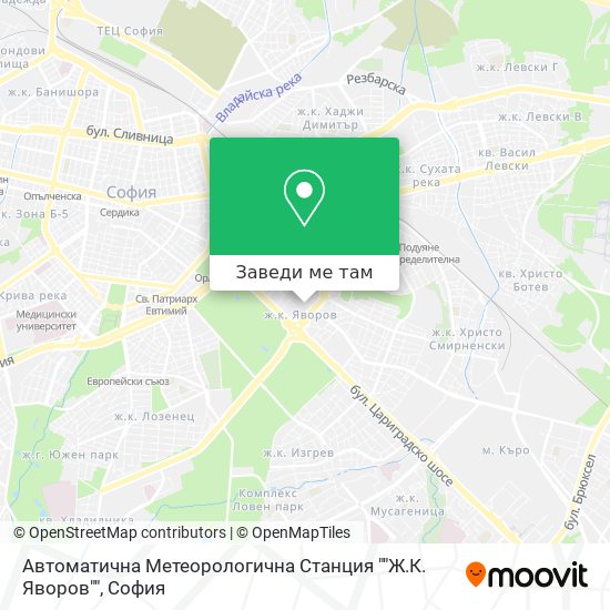 Автоматична Метеорологична Станция ""Ж.К. Яворов"" карта