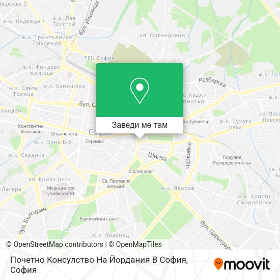 Почетно Консулство На Йордания В София карта