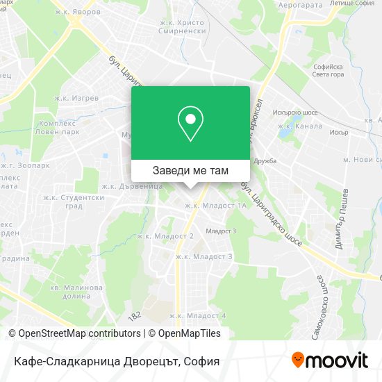 Кафе-Сладкарница Дворецът карта