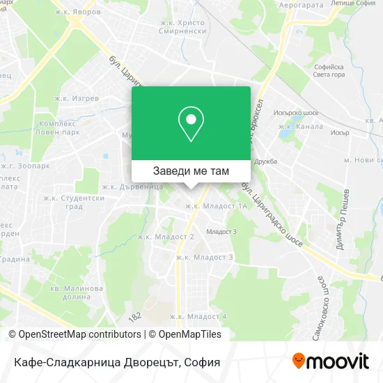 Кафе-Сладкарница Дворецът карта