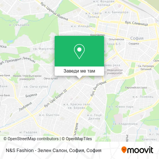 N&S Fashion - Зелен Салон, София карта