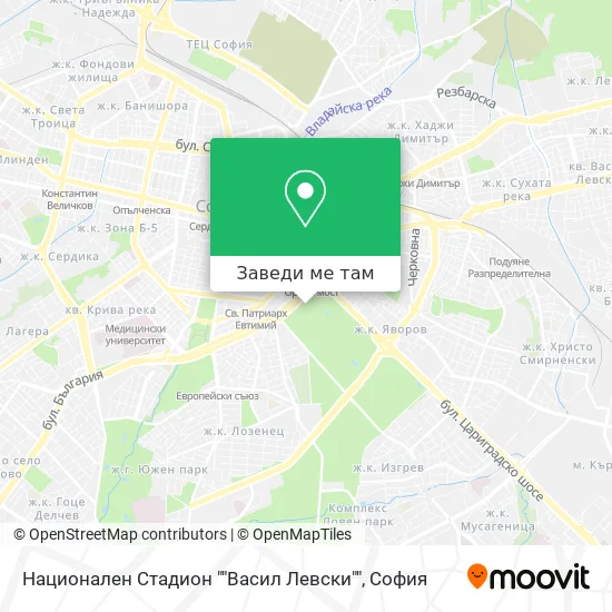Национален Стадион ""Васил Левски"" карта