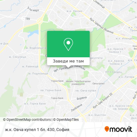 ж.к. Овча купел 1 бл. 430 карта