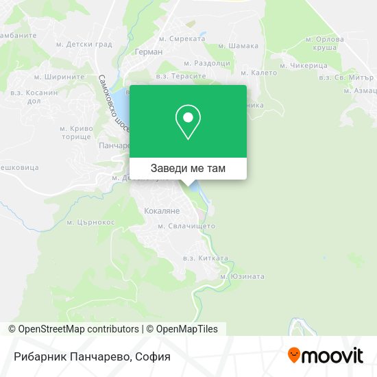 Рибарник Панчарево карта