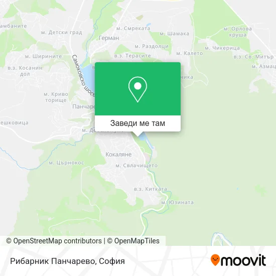 Рибарник Панчарево карта