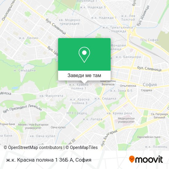 ж.к. Красна поляна 1 36Б А карта