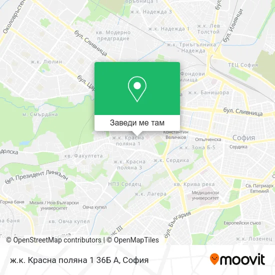 ж.к. Красна поляна 1 36Б А карта