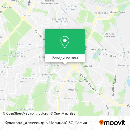 булевард „Александър Малинов“ 57 карта