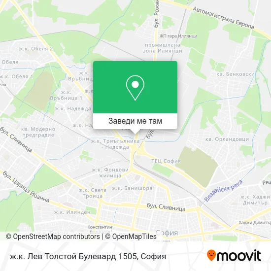 ж.к. Лев Толстой Булевард 1505 карта