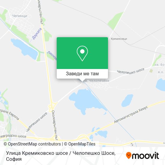 Улица Кремиковско шосе / Челопешко Шосе карта