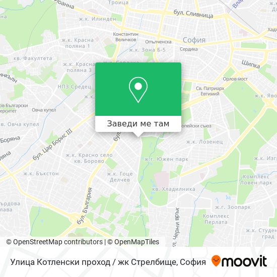 Улица Котленски проход / жк Стрелбище карта