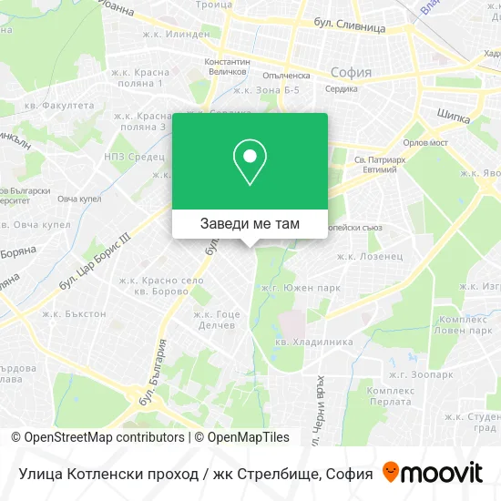Улица Котленски проход / жк Стрелбище карта