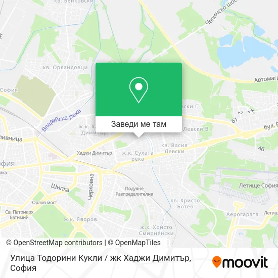 Улица Тодорини Кукли / жк Хаджи Димитър карта