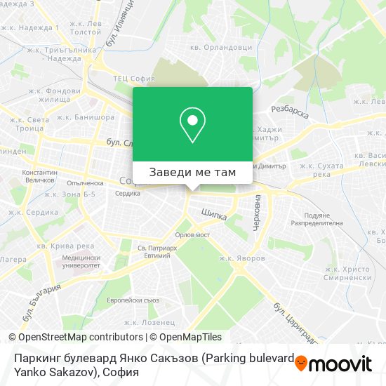 Паркинг булевард Янко Сакъзов (Parking bulevard Yanko Sakazov) карта