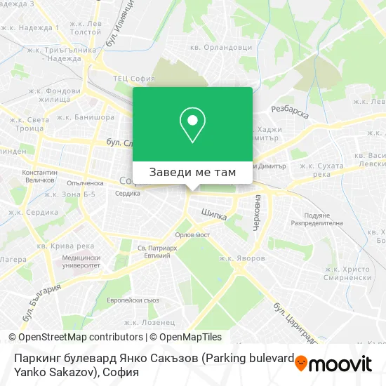 Паркинг булевард Янко Сакъзов (Parking bulevard Yanko Sakazov) карта