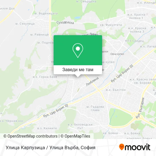 Улица Карпузица / Улица Върба карта
