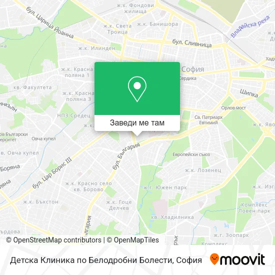 Детска Клиника по Белодробни Болести карта