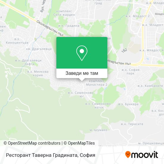 Ресторант Таверна Градината карта