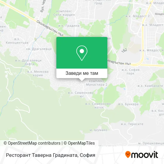 Ресторант Таверна Градината карта