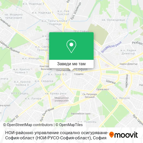 НОИ-районно управление социално осигуряване-София-област (НОИ-РУСО-София-област) карта