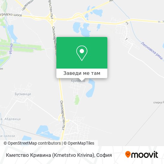 Кметство Кривина (Kmetstvo Krivina) карта