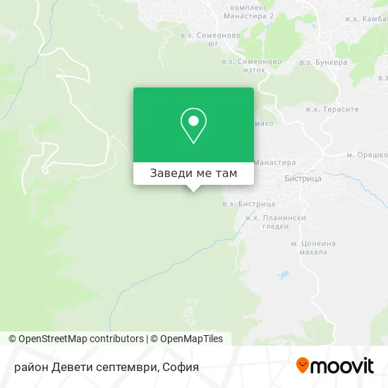 район Девети септември карта