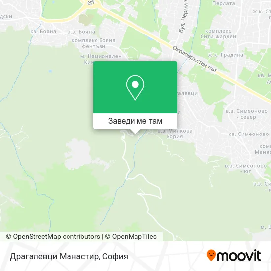 Драгалевци Манастир карта