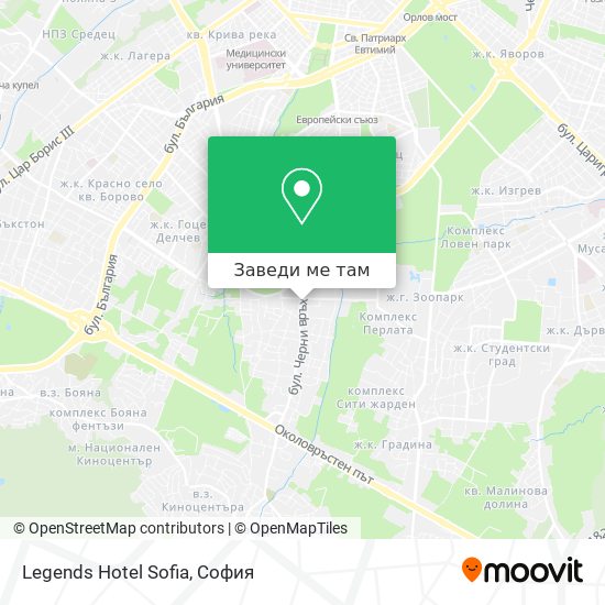 Legends Hotel Sofia карта