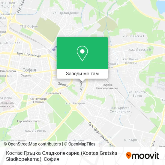 Костас Гръцка Сладкопекарна (Kostas Gratska Sladkopekarna) карта