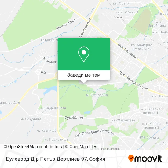 Булевард Д-р Петър Дертлиев 97 карта