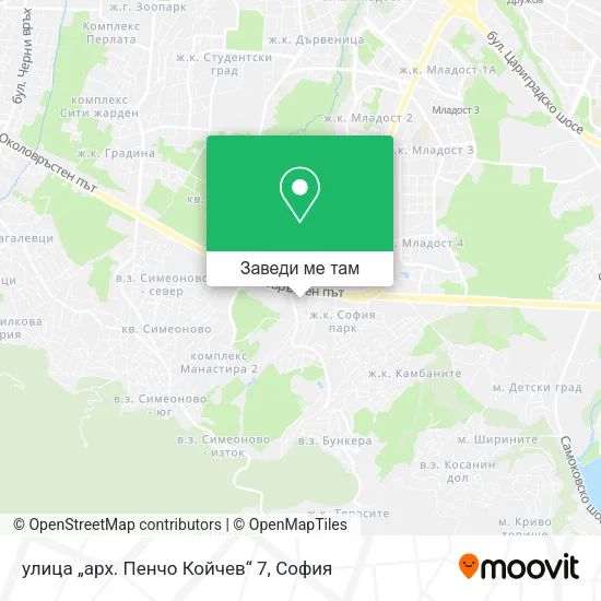 улица „арх. Пенчо Койчев“ 7 карта