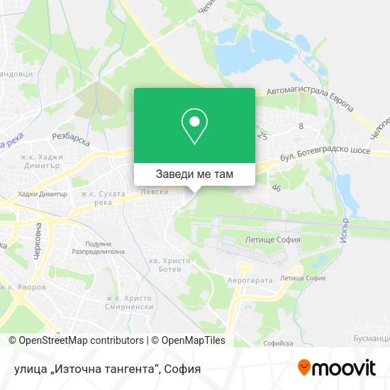 улица „Източна тангента“ карта