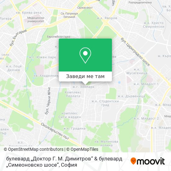 булевард „Доктор Г. М. Димитров“ & булевард „Симеоновско шосе“ карта
