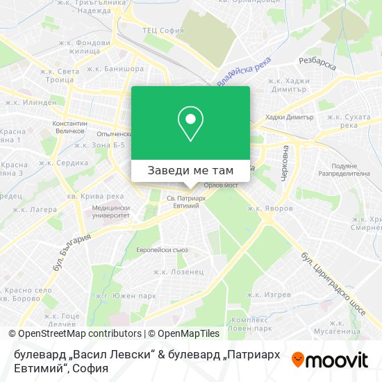булевард „Васил Левски“ & булевард „Патриарх Евтимий“ карта