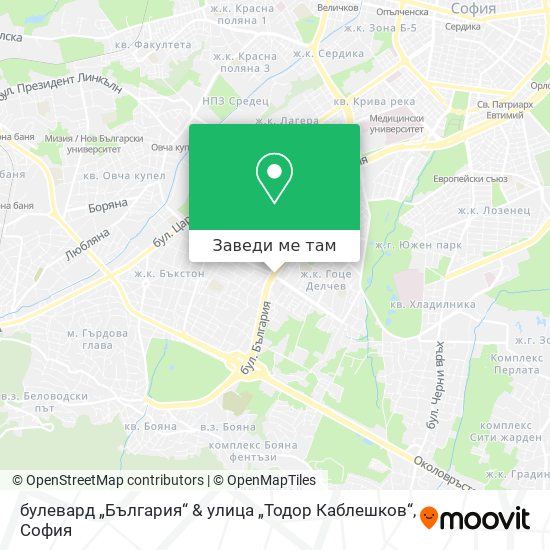 булевард „България“ & улица „Тодор Каблешков“ карта