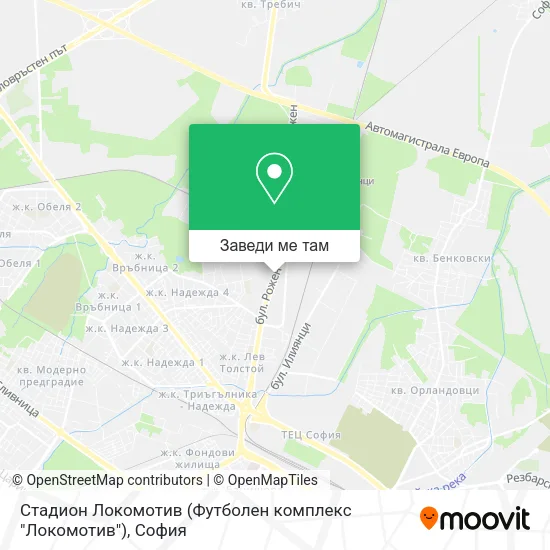 Стадион Локомотив (Футболен комплекс "Локомотив") карта